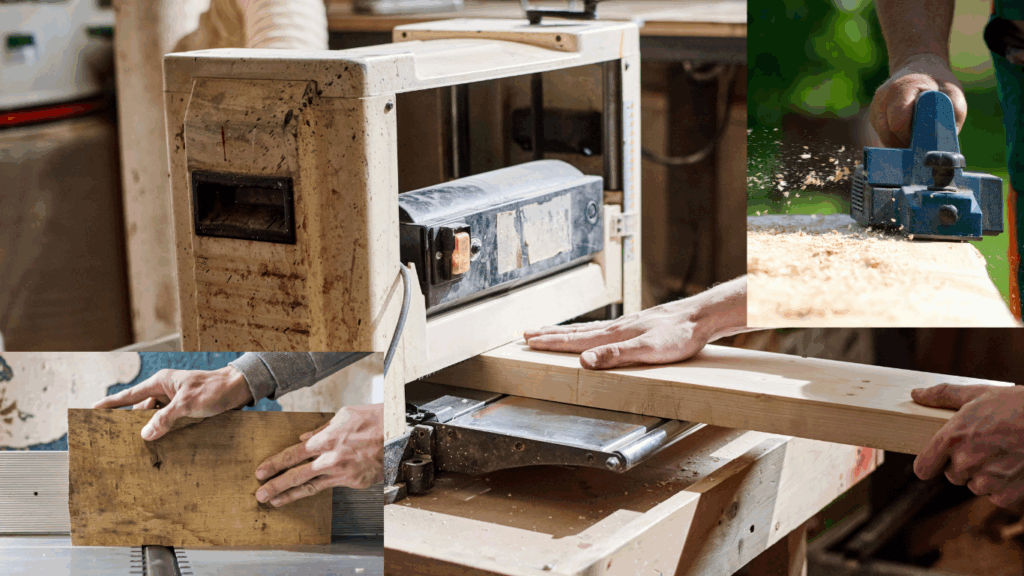 Images of different wood planers for post that answers the question: What Does a Wood Planer Do?